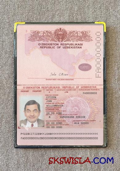 Uzbekistan paszport 2022-obecnie fotowygląd, skan i fotorealistyczny snapshot, 2 w 1